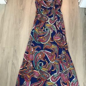 Banana Republic strapless paisley maxi dress